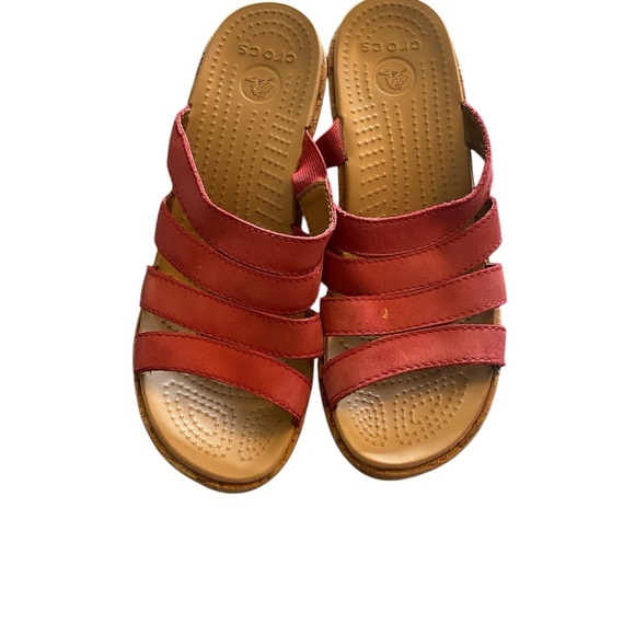 CROCS Red and Cream Wedges with Elevated Comfort - Picture 5 of 5